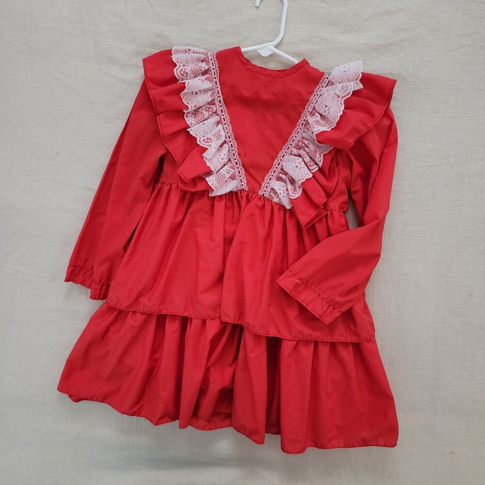 Vintage Jill Lynn Red Ruffle Dress kids 6